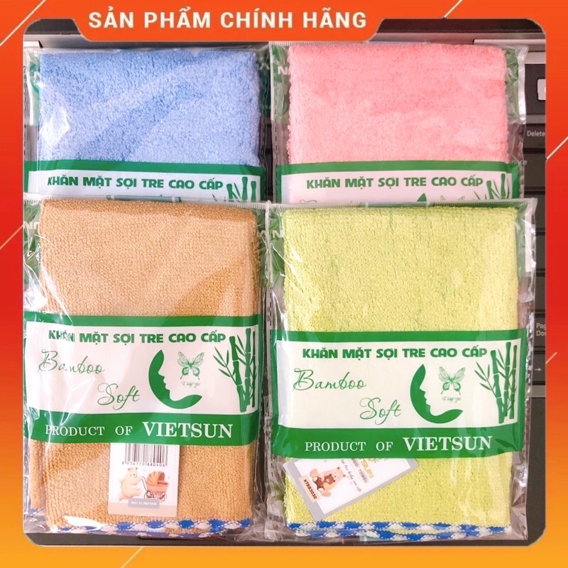 Khăn mặt tre trẻ em FREESHIP Sợi Tre VIETSUN, dày dặn,mềm mại, thấm hút tốt, không hôi nhớt