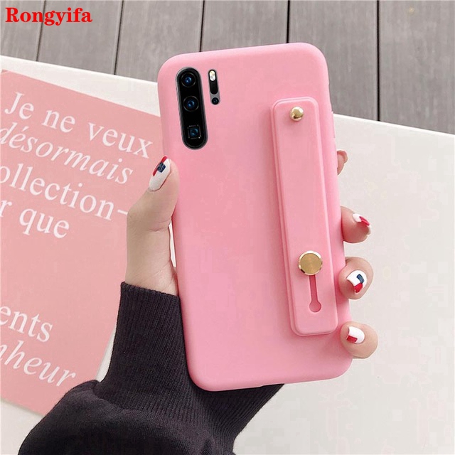 Ốp điện thoại bằng silicone kèm dây đeo xỏ ngón cho Xiaomi Redmi K30 Pro Poco X2 8A Note 8T 8 Pro