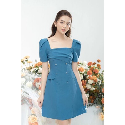Đầm Cổ Vuông JM Dáng A Xếp Li Ngực 1S06.2201S