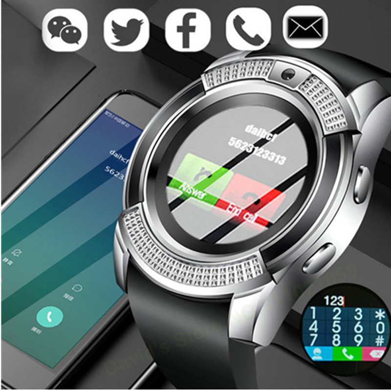 V8 Smart Watch Touch Screen Smart Bracelet Step Count Sedentary Sleep Reminder For Android And IOS