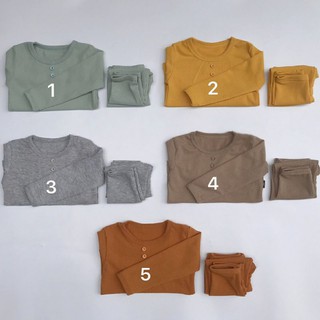 FREE SHIP - Bộ Kwoo len tăm mẫu mới cổ tròn 2 cúc cho bé