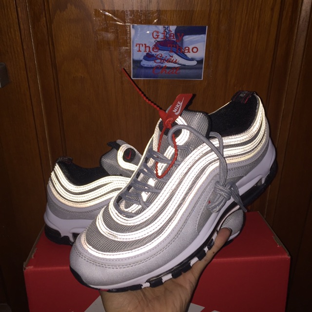 Giày air max 97 Xám Bạc (Phản Quang - full box tặng kèm móc khoá)