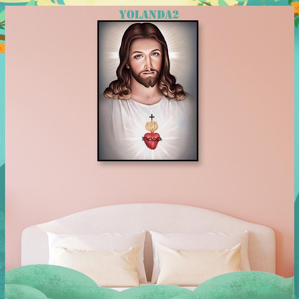 Tranh Đính Đá Kim Cương Tròn 5d Toàn Bộ Hình Chúa Jesus