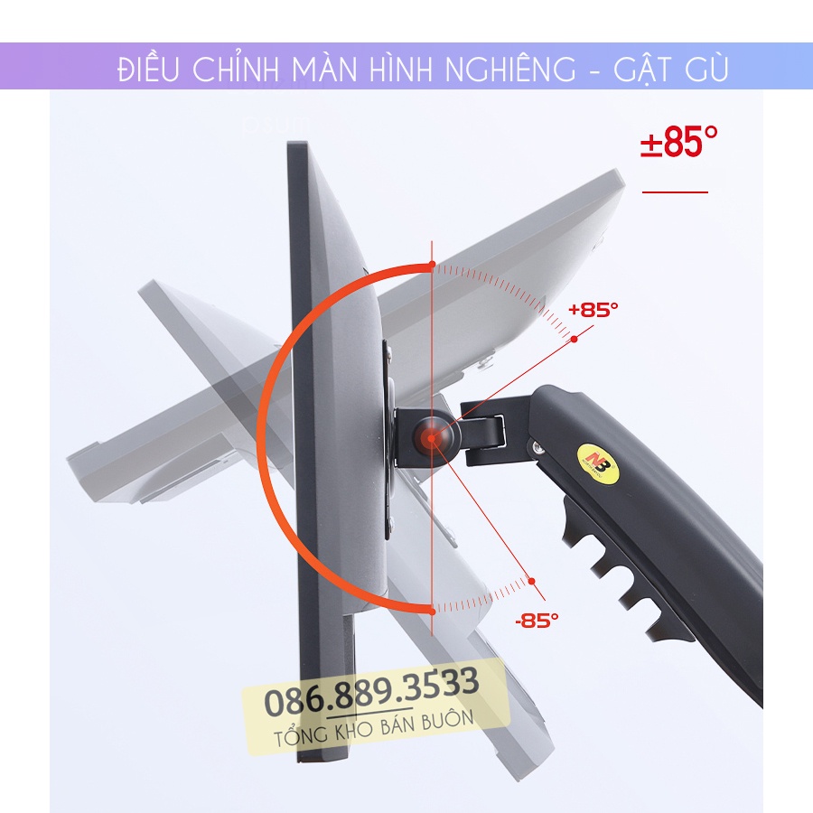 Giá Treo Màn Hình NB F160 17 - 19 - 24 - 27 Inch / Giá đỡ màn hình kẹp bàn F160