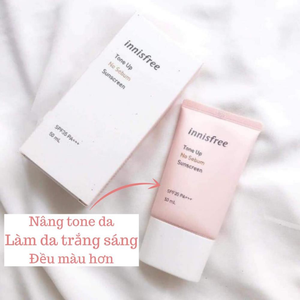 Kem Chống Nắng Innisfree Tone Up No Sebum Sunscreen SPF50+PA++++ 50ml (màu hồng)