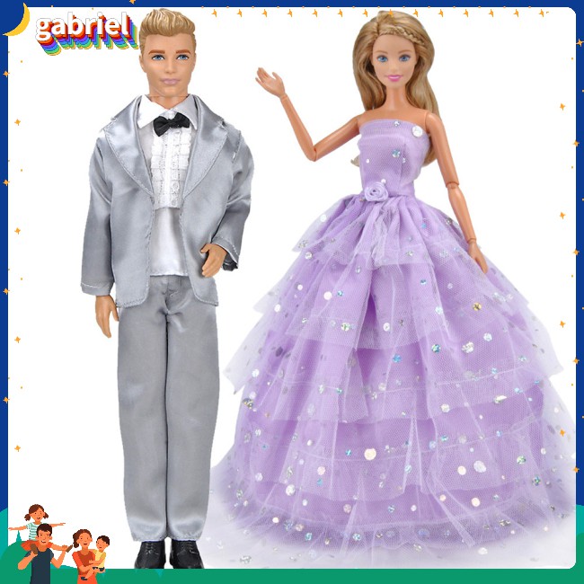 layer Skirt+ Suit Doll Doll Dress Wedding Six- Purple