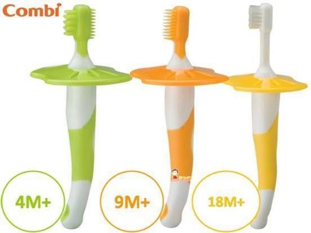 Bộ bàn chải đánh răng trẻ em 3 bước 1,2,3 Combi - Hàng chính hãng