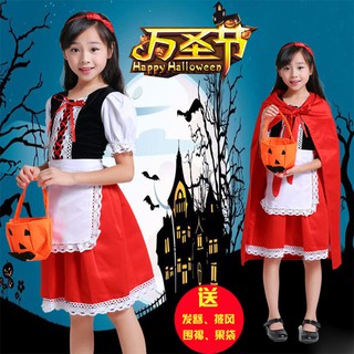 🔥Bộ Trang Phục 5 Món Hóa Trang Cô Bé Quàng Khăn Đỏ Cho Bé Gái