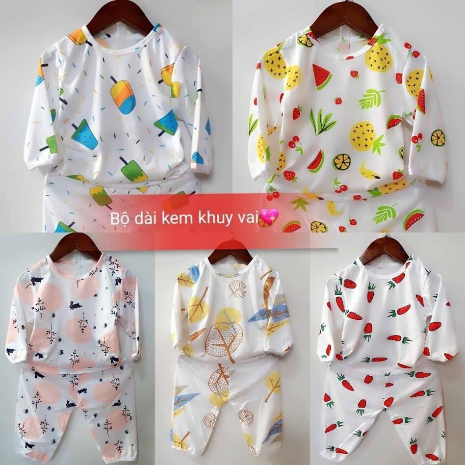 (Sỉ) (Xả kho) Set 5 bộ quần áo trẻ em 0-5 tuổi- Hàng thun cotton dài cài khuy vai