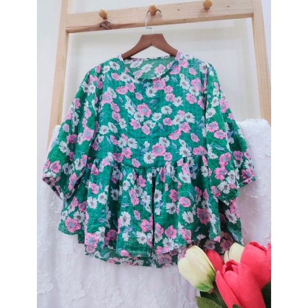 Áo baby doll hoa nhí vải xô mềm