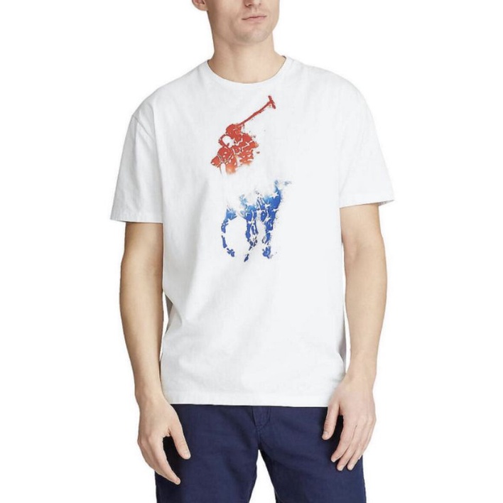 Áo thun cổ tròn in logo Ralph Lauren đơn giản dành cho nam