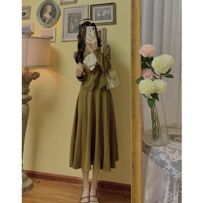SET VINTAGE màu XANH CỐM HOTTREND