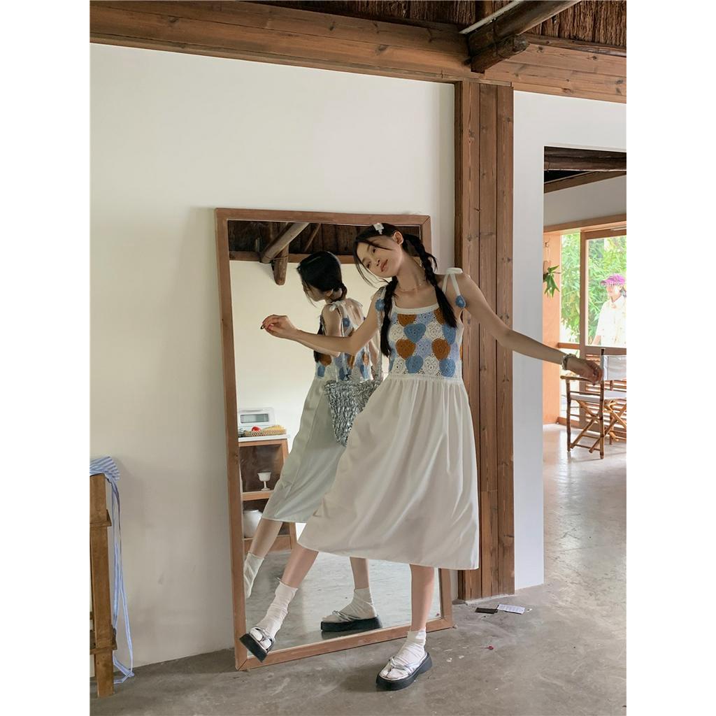 Đầm Hai Dây Sọc Ca Rô Dáng Rộng Phong Cách Cổ Điển Thời Trang Mùa Hè Hàng Mới 625