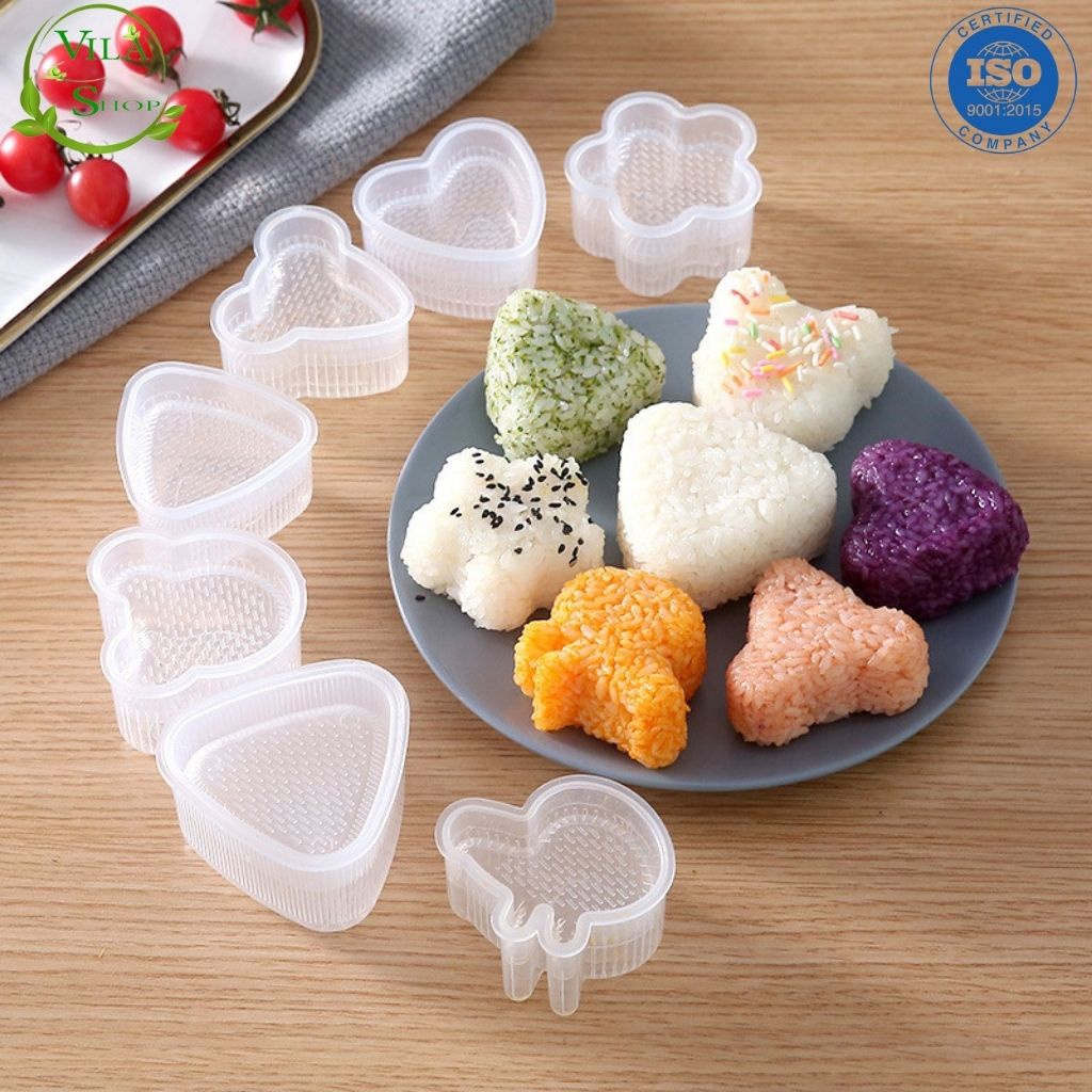 Bộ 7 Khuôn Tạo Hình Cơm, Khuôn Ép Tạo Hình Cơm, Trứng, Bánh Bento Cho Bé Ăn Dặm