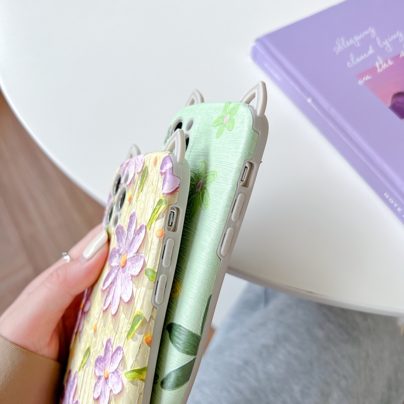 Ốp Điện Thoại TPU Mềm Họa Tiết Tai Mèo 3D Cho iPhone 13 11 12 Pro Max 12Pro 13Pro X XS Max XR 7 8 Plus