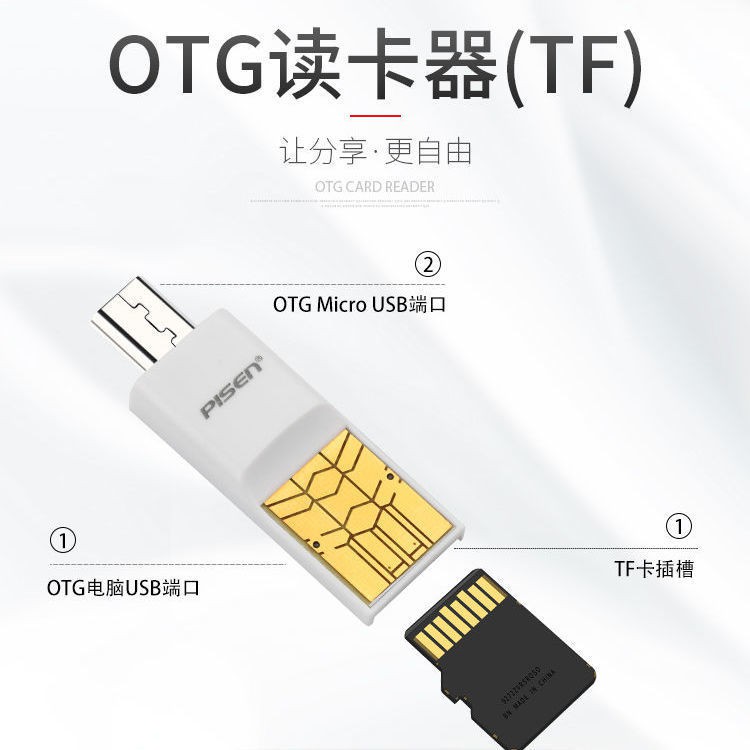 PISEN Đầu Đọc Thẻ Otg Tf Đa Năng Cho Điện Thoại Android Máy Tính May 18