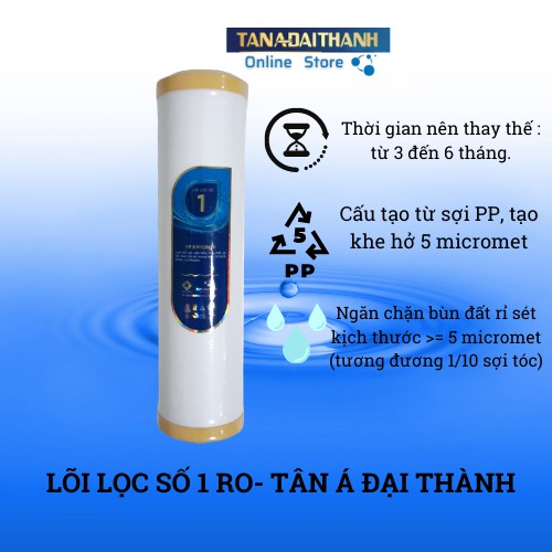 Bộ 3 lõi lọc nước số 1- 2- 3 máy RO TÂN Á ĐẠI THÀNH- chính hãng 100%- Tân Á Đại Thành online