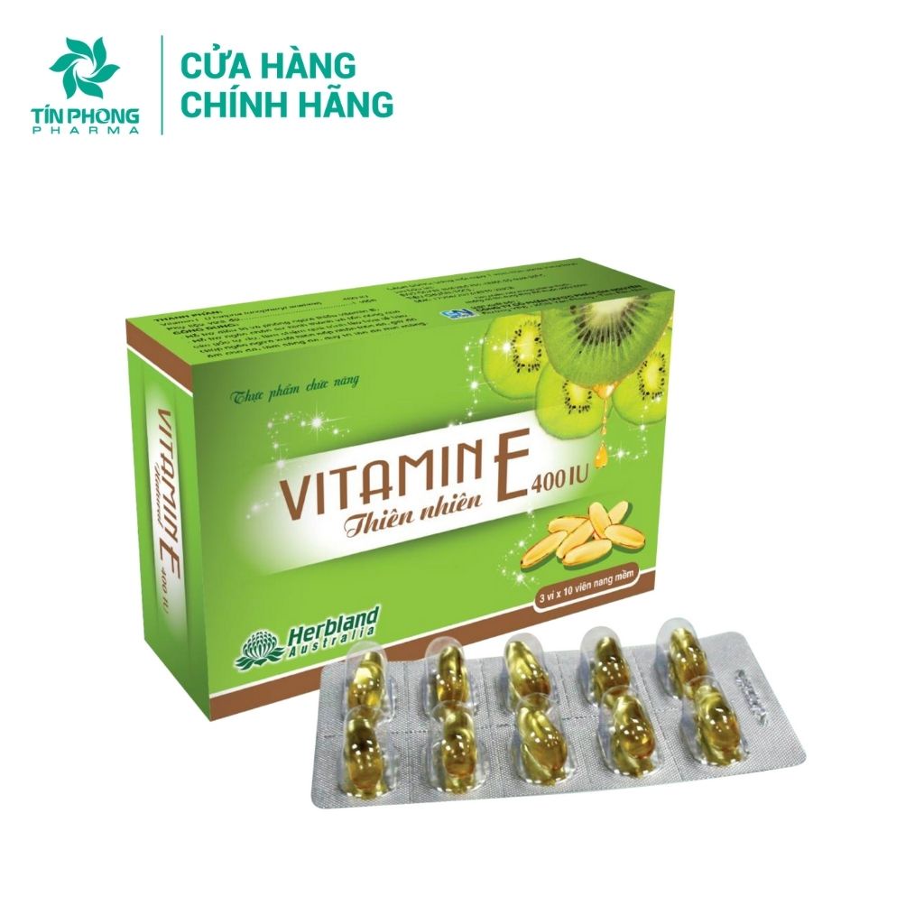 Viên Uống Bổ sung Vitamin E Etinfo 400IU Thiên Nhiên Giúp Giảm Lão Hóa, Da Sáng Khỏe Đẹp Tự Nhiên Hộp 30 Viên TTP027