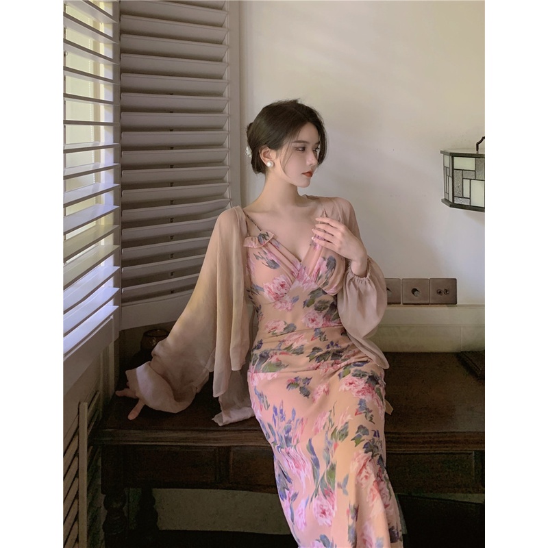 Áo Cardigan Nữ Chất Liệu Voan Tay Bồng Mỏng Nhẹ Bay Phù Hợp Mặc Ngoài Váy