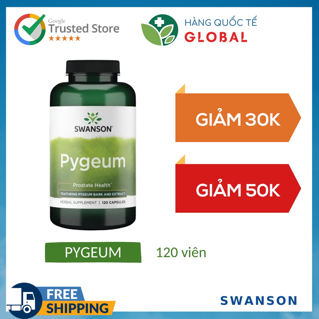 SWANSON PYGEUM, 100-120 Viên, Hỗ trợ sức khỏe tuyến tiền liệt, tiết niệu của Mỹ