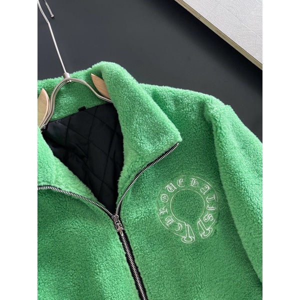 Áo khoác lông cừu cho nam thương hiệu Chrome Heart cao cấp màu xanh thời trang