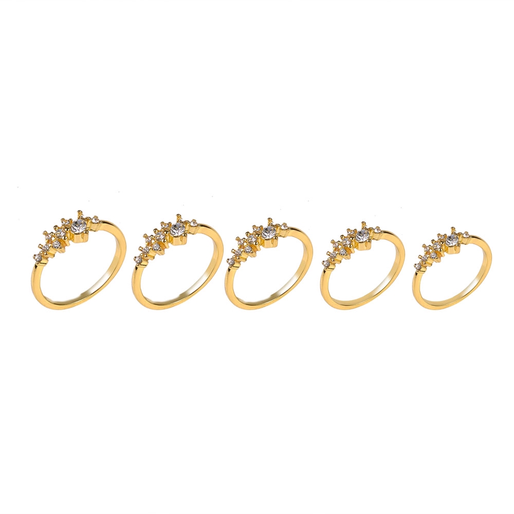 Nhẫn nữ mạ vàng đính đá size 6-10 phong cách Hàn Quốc