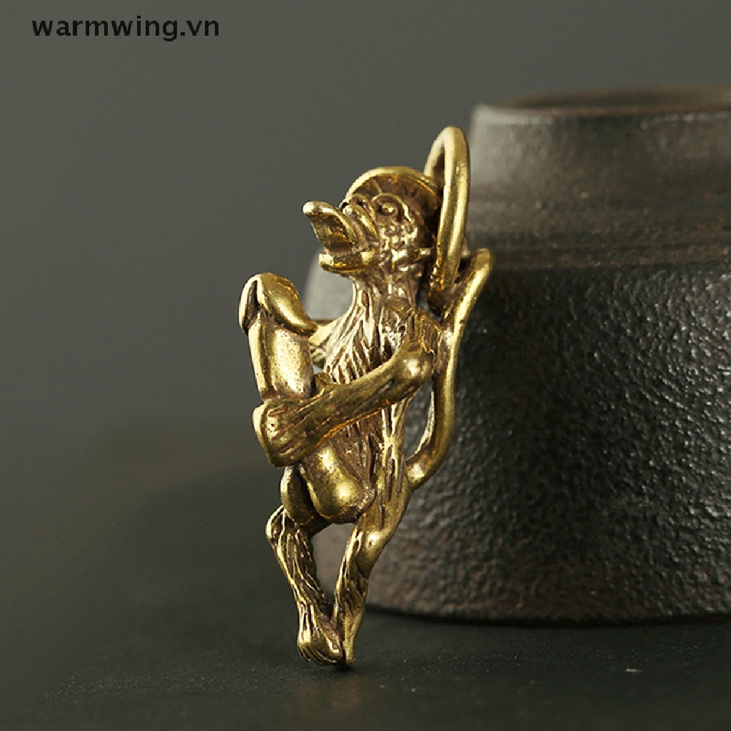 Móc Khóa Hình Chú Khỉ Hồng Bằng Đồng Thau Dễ Thương