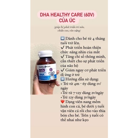 Dha kids heathy care phát triển trí não cho bé lọ 60viên