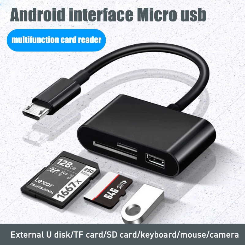 Đầu Đọc Thẻ Nhớ OTG USB 3 Trong 1