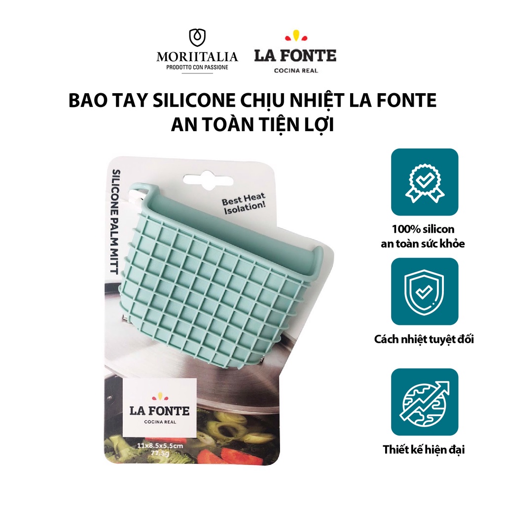 [Mã BMBAU50 giảm 7% đơn 99K] Bao tay silicone chịu nhiệt La Fonte an toàn tiện lợi Moriitalia 000938