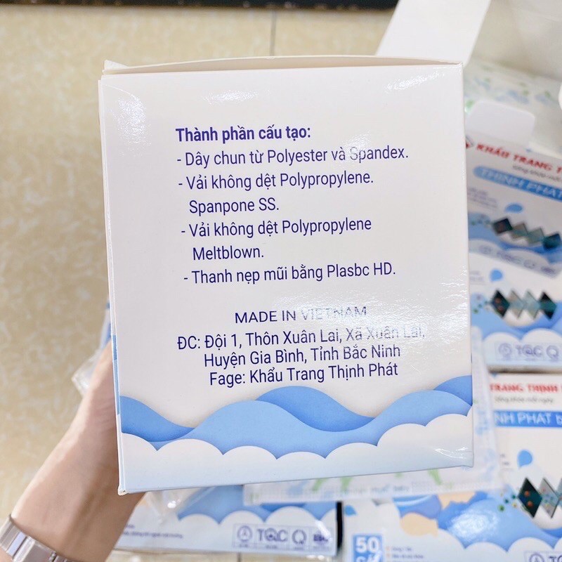 Khẩu trang trẻ em - Hộp 50 chiếc - chính hãng Thịnh Phát, ngăn khói bụi vi khuẩn.