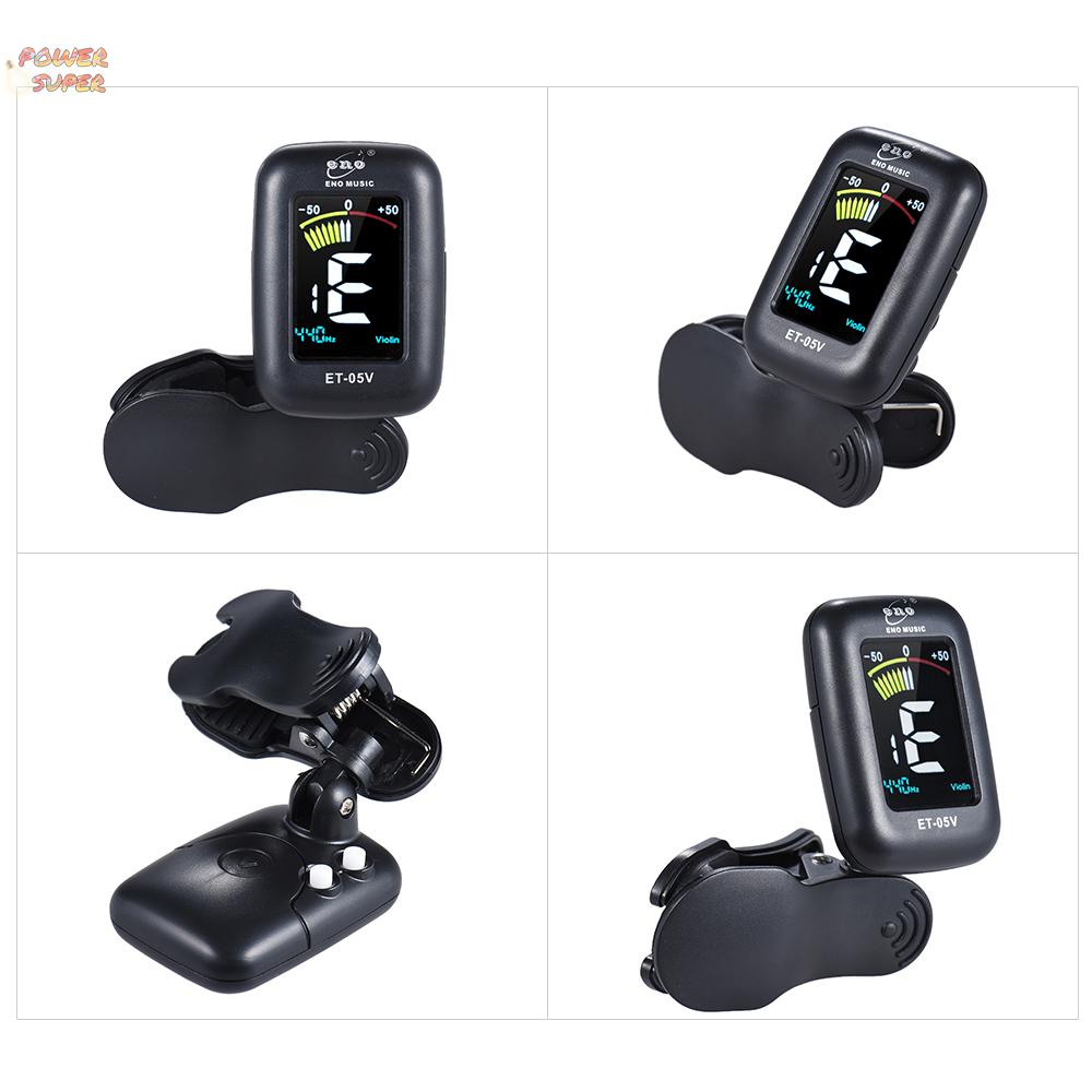 eno ET-05V Professional Clip-on Tuner Automatic Tuning Mode with Colorful LCD Display for Violin Viola Cello Double Bass Chromatic