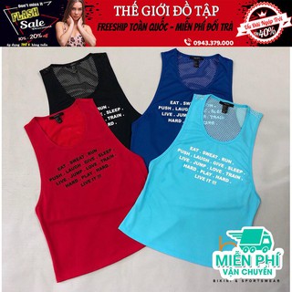 Áo tank lưới thể thao freesize cao cấp - đồ tập yoga gym aerobic a004
