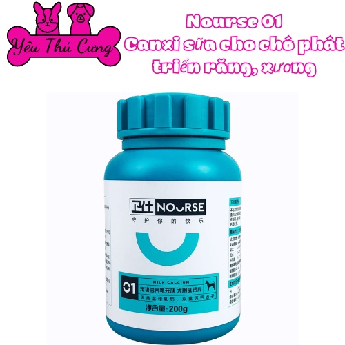 VIÊN MỀM BỔ SUNG CANXI CHÓ MÈO - NOURSE 01 200gr - YÊU THÚ CƯNG