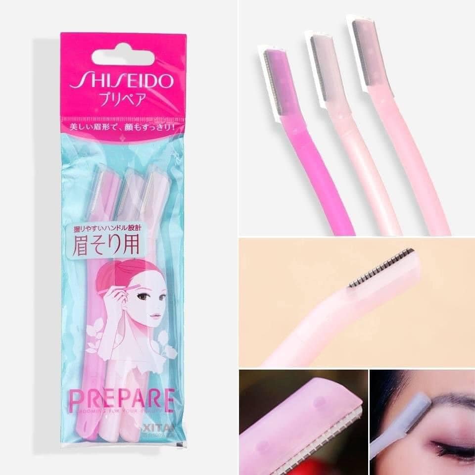 Set 3 dao cạo lông mày Shiseido Prepare Nhật Bản