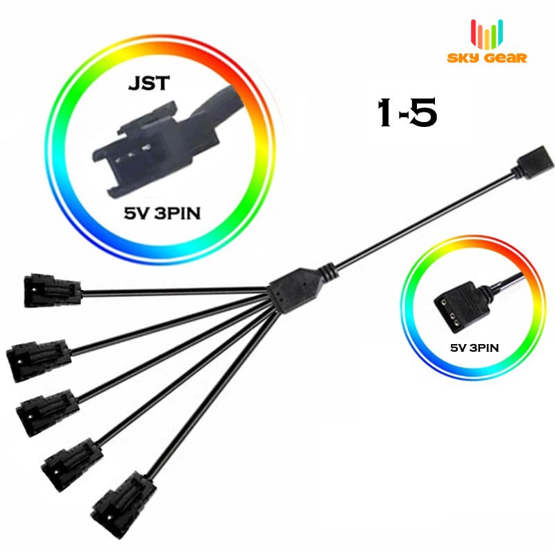 Dây cáp chuyển LED cổng 4Pin 12v RGB sang SM 4Pin