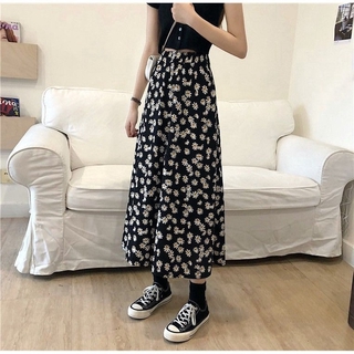 Chân váy CCVN dáng dài họa tiết hoa cúc xinh xắn thời trang dành cho nữ