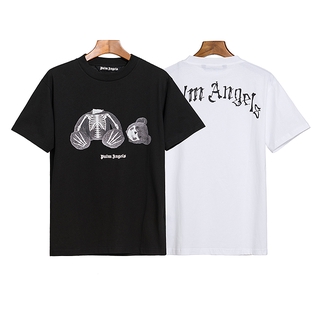 Áo Thun Tay Ngắn In Hình Gấu Và Chữ Palm Angels Cho Cặp Đôi