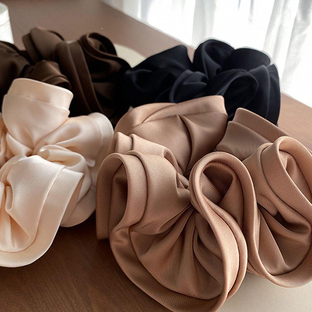 Dây Buộc Tóc Vải Satin Viền Bèo Kiểu Retro Sang Trọng WMES15H