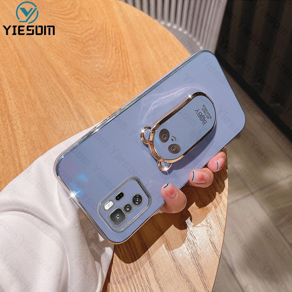 Ốp Điện Thoại Silicon Dẻo Họa Tiết Hoạt Hình Chú Gấu Kèm Giá Đỡ Cho Xiaomi Poco X3 GT X3 X4 Pro Nfc M3 M4 Pro 5G F3