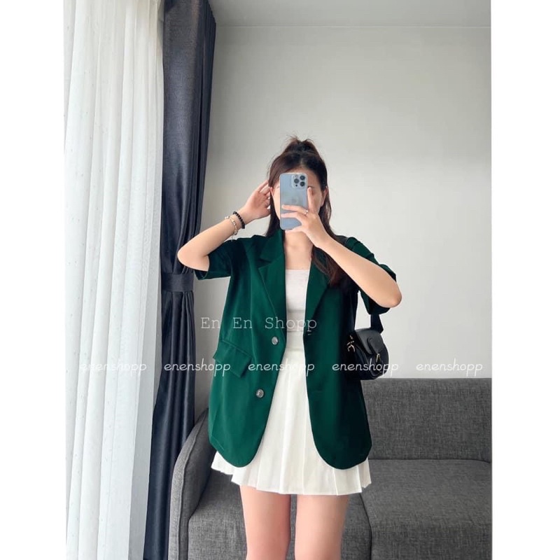 Áo blazer cộc tay , áo vest nữ cộc tay hai khuy nhiều màu DUMI