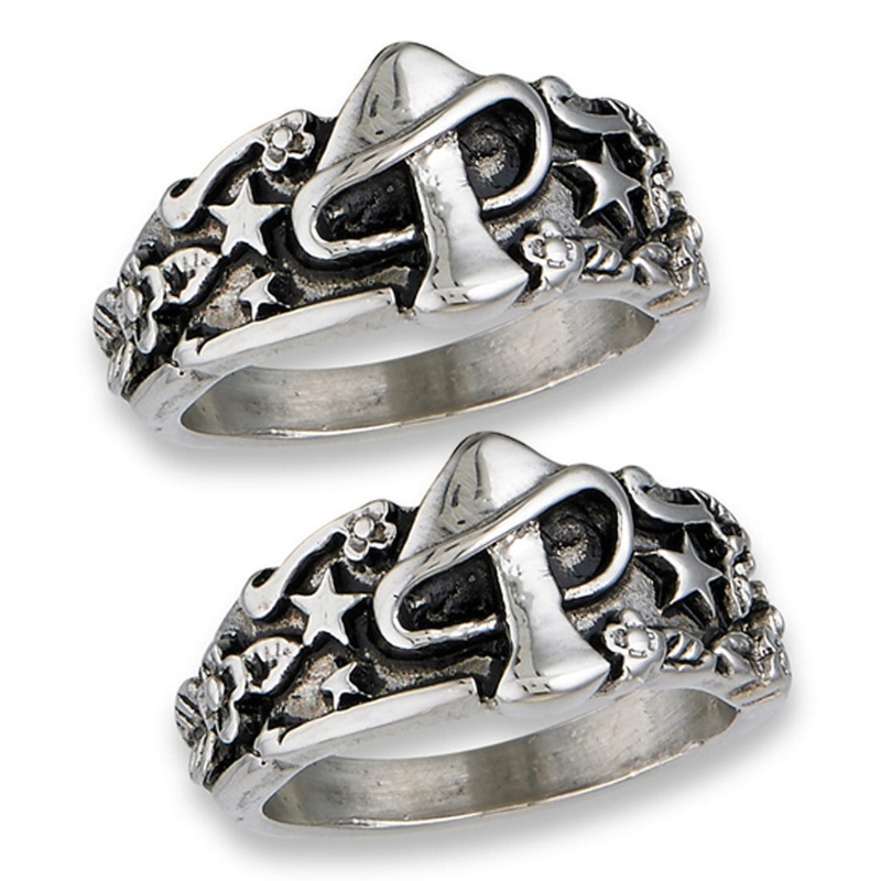 Nhẫn Chạm Khắc Ngôi Sao / Nấm Size 7-12 Phong Cách Vintage