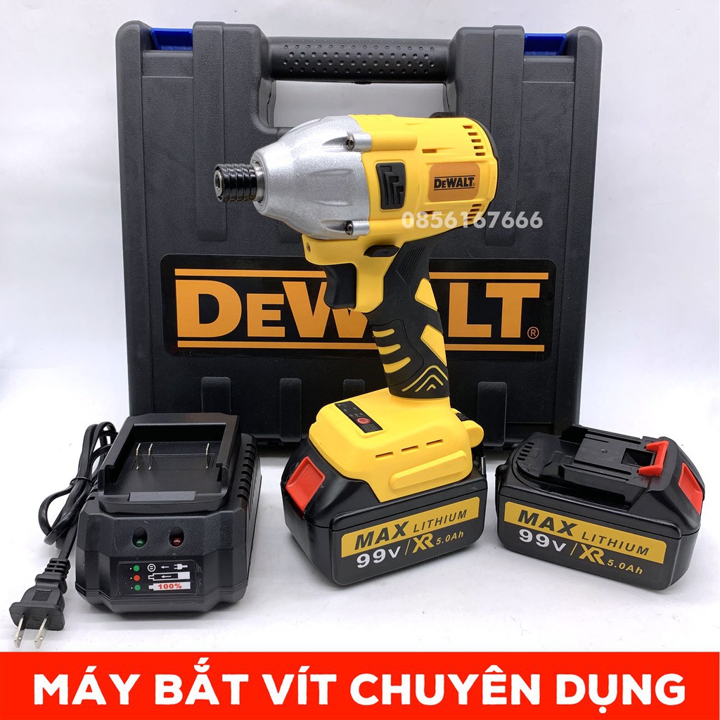 [ FREESHIP ] Máy chuyên bắt vít DEWALT 99V - Bắn Vít dùng Pin 10 CELL - 100% Lõi Đồng - KHÔNG CHỔI THAN