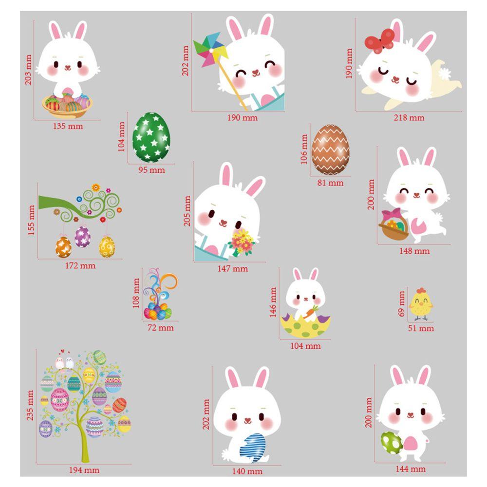 Sticker Dán Cửa Sổ Họa Tiết Thỏ Phục Sinh Hai Mặt Tháo Rời Được Dành Cho Phòng Trẻ Em