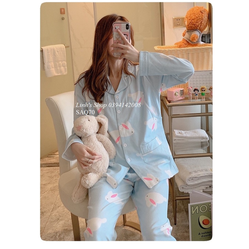 Bộ Bầu Dài Tay Sau Sinh Ở cữ Vạch Cho Bé Bú-SAQ70