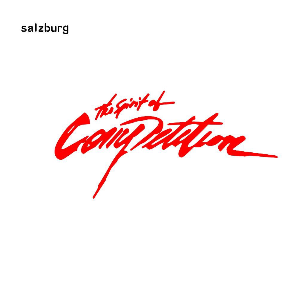 Nhãn dán trang trí xe hơi in chữ " The Spirit of Competition" độc đáo