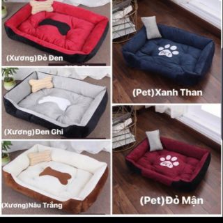 Ổ nệm cho chó mèo size 50x60x15cm tặng kèm xương