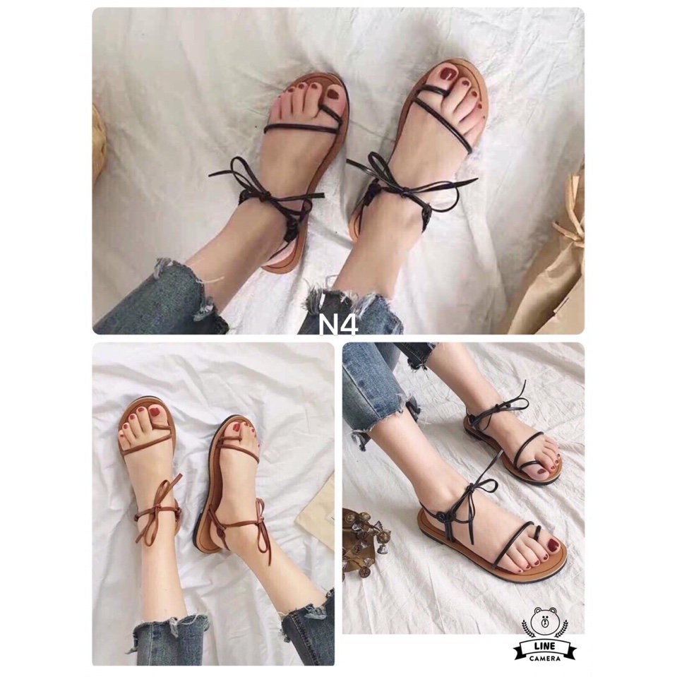 Sandal dây cột nơ