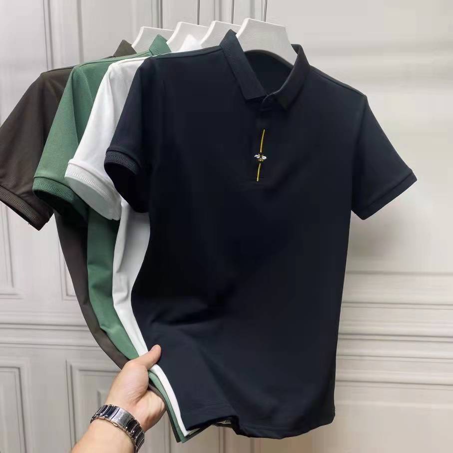 Baju lengan panjang berkolar lelakibaju Áo Thun Polo Cotton Cỡ Lớn Thêu Họa Tiết Thời Trang Mùa Hè Cho Bé Trai Và Gái