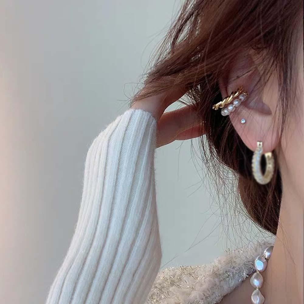 DARON Bông Tai Tròn Bằng Kim Loại Thời Trang Dành Cho Nữ